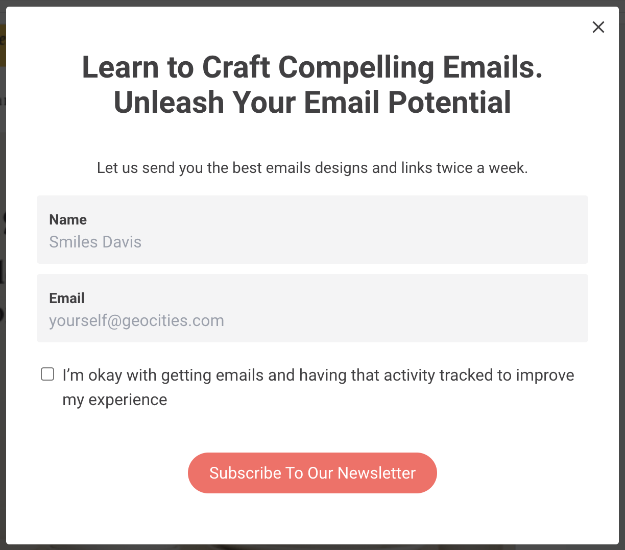 form asking for name and email