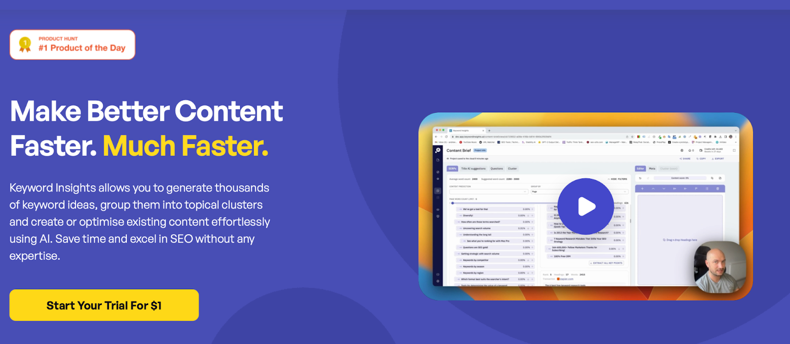 Keyword Insights AI homepage