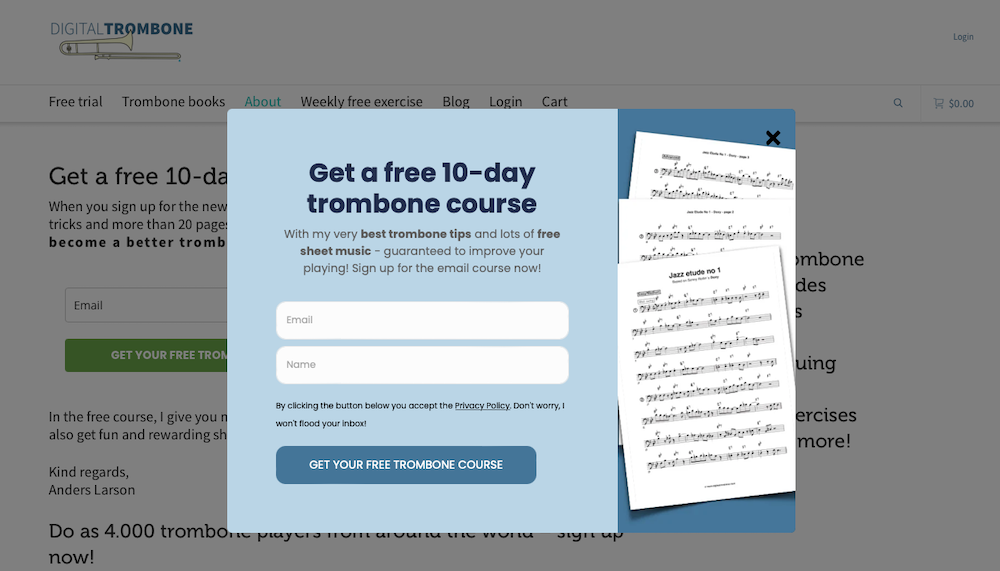 lead capture from Digital Trombone