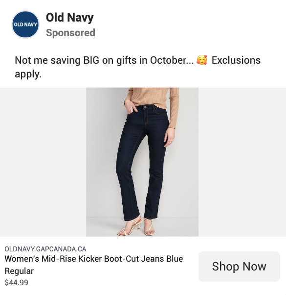 retargeting ad from Old Navy
