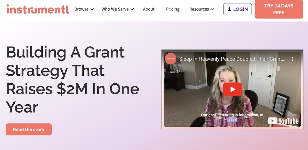 Instrumentl homepage